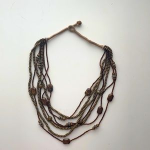 Bohemian style brown beaded necklace